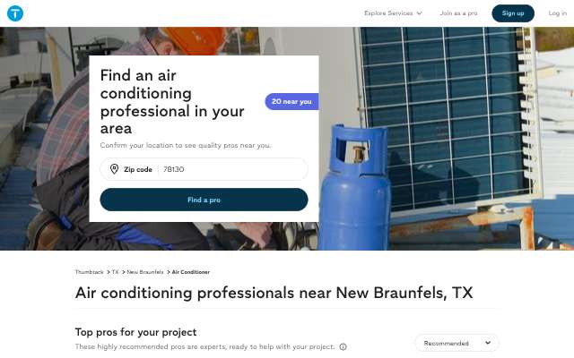 TASCO Air Conditioning's page as the assistant saw it