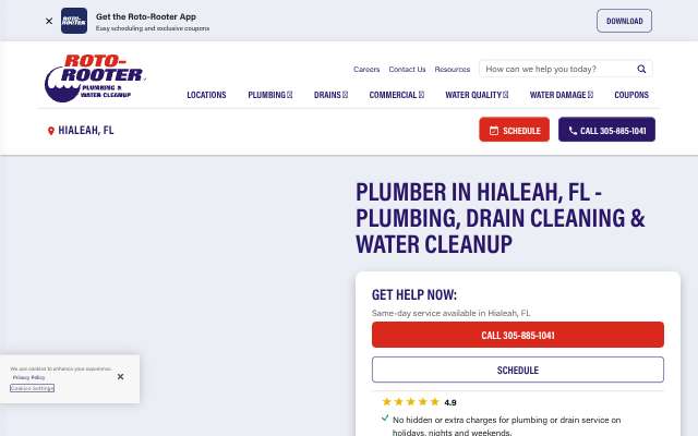 Page cited for Roto-Rooter Plumbing & Water Cleanup