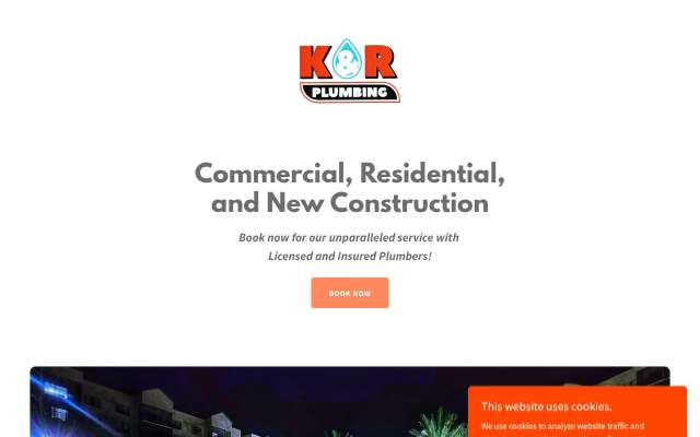 K and R Plumbing's page as the assistant saw it