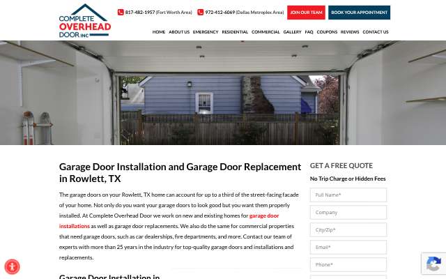 Page cited for Complete Overhead Door
