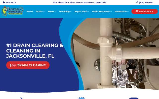 Totally Hooked Plumbing's page as the assistant saw it
