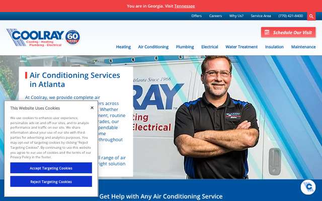 Coolray Heating & Air Conditioning's page as the assistant saw it