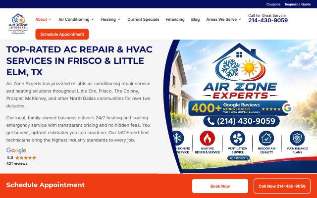 Air Zone Experts's page as the assistant saw it