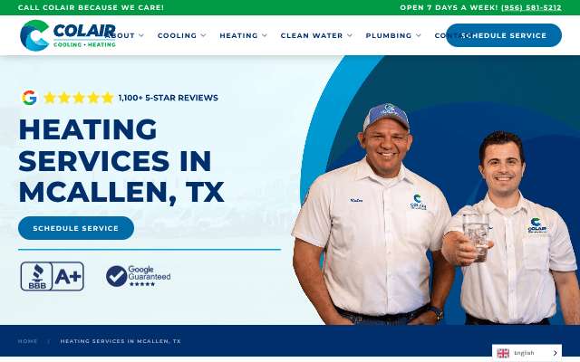 Colair Inc.'s page as the assistant saw it