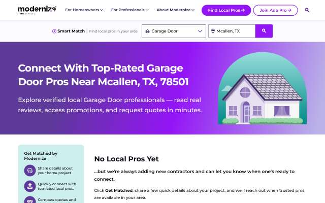 Modernize / ProMatcher / HomeBlue (cost guides)'s page as the assistant saw it