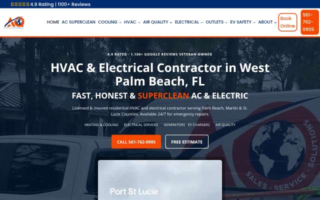 Air Quality AC & Electric's page as the assistant saw it