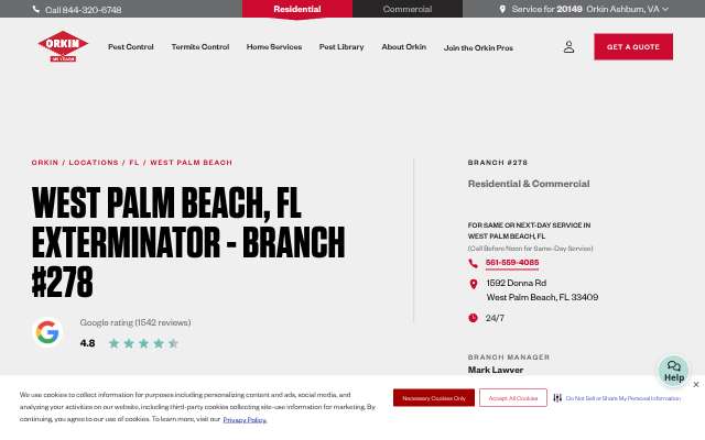 Page cited for Orkin (West Palm Beach branch)
