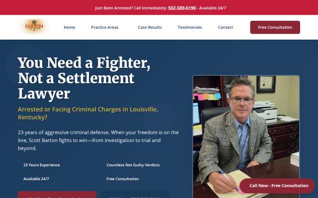 Barton Law Office (Scott J. Barton)'s page as the assistant saw it