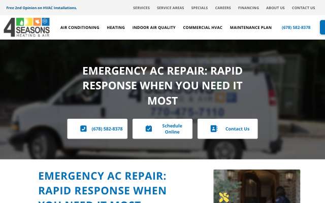 4 Seasons Heating & Air's page as the assistant saw it