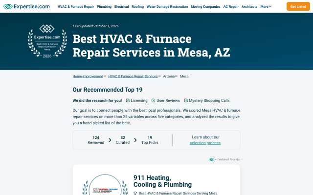 Red Mountain Air Conditioning's page as the assistant saw it