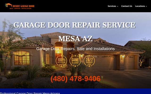 Desert Garage Doors of Mesa's page as the assistant saw it