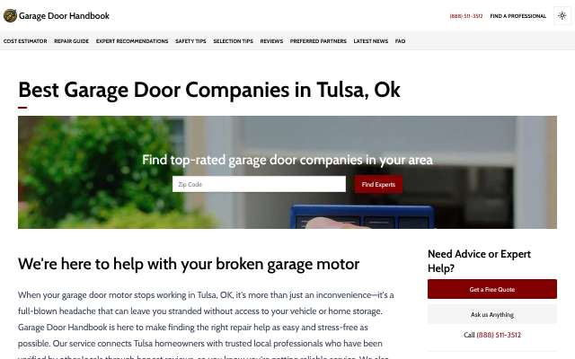 Champion Overhead Door's page as the assistant saw it