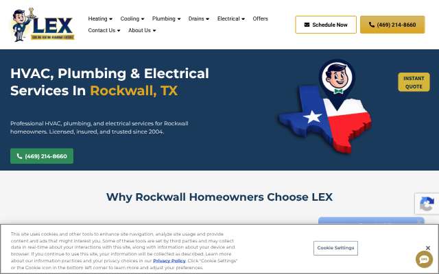 LEX Air Conditioning's page as the assistant saw it