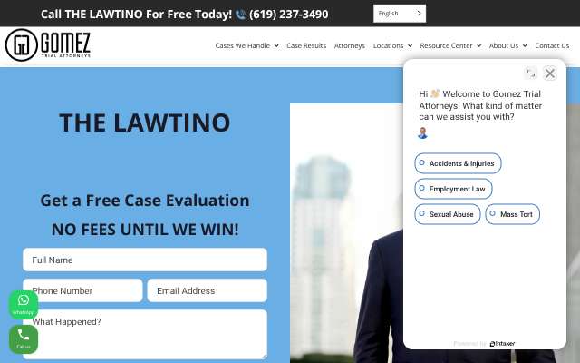 Gomez Trial Attorneys's page as the assistant saw it