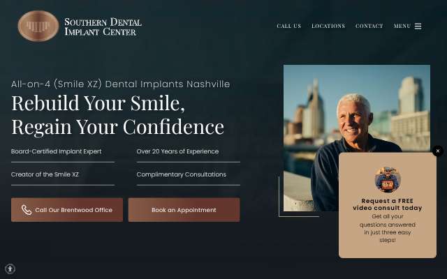 Southern Dental Implant Center's page as the assistant saw it