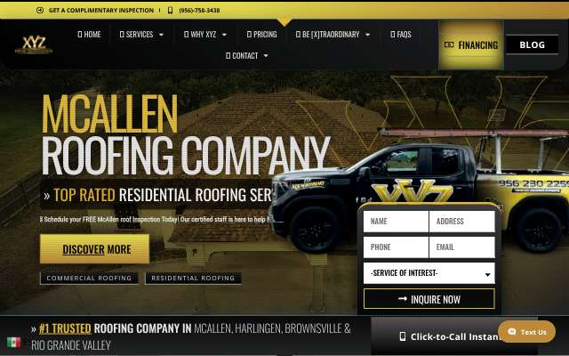 XYZ Roofing and Restorations's page as the assistant saw it