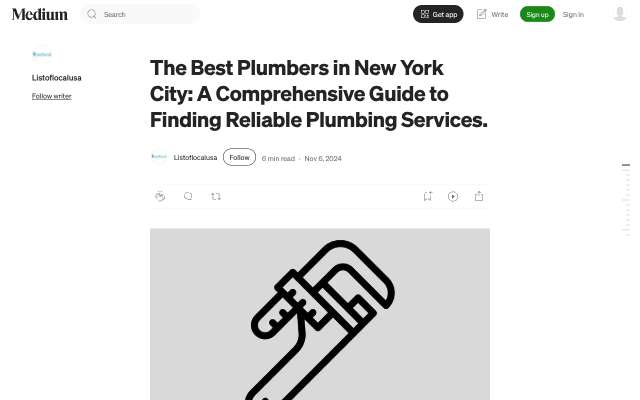 The Original Plumbing Company's page as the assistant saw it