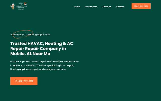 Alabama AC and Heating Repair Pros's page as the assistant saw it