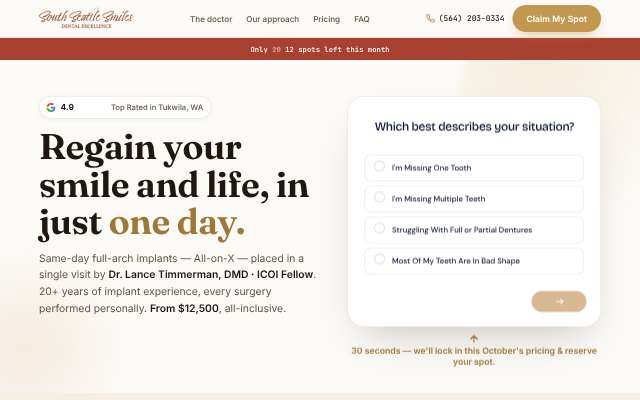 Dr. Lance Timmerman, DMD (South Seattle Smiles)'s page as the assistant saw it