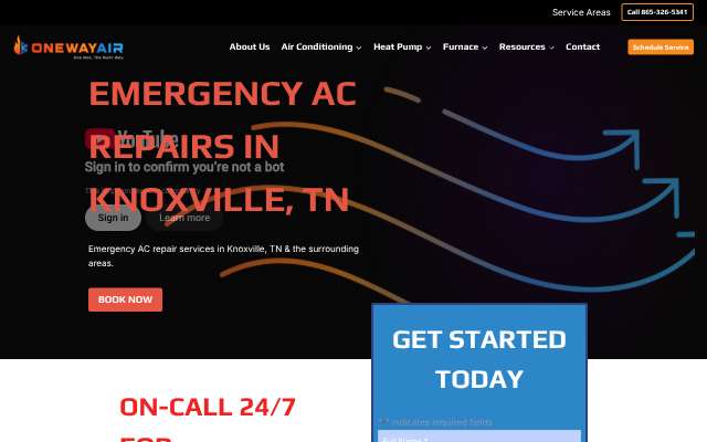 One Way Air's page as the assistant saw it