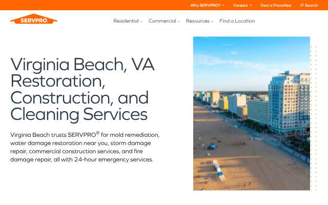 SERVPRO of Virginia Beach's page as the assistant saw it