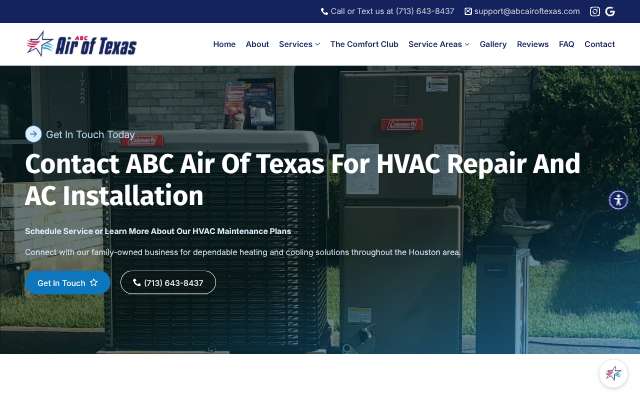ABC Air of Texas's page as the assistant saw it