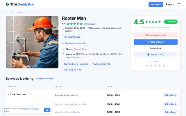 Rooter Man's page as the assistant saw it