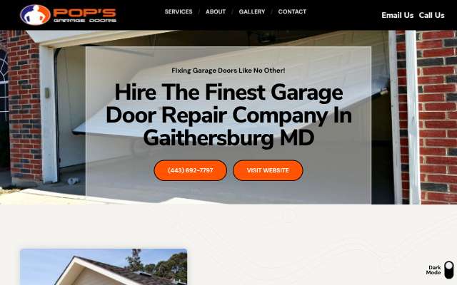 Pops Garage Doors LLC's page as the assistant saw it