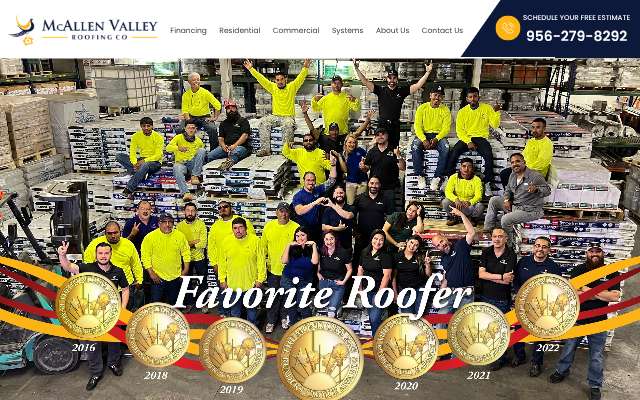 McAllen Valley Roofing Co.'s page as the assistant saw it