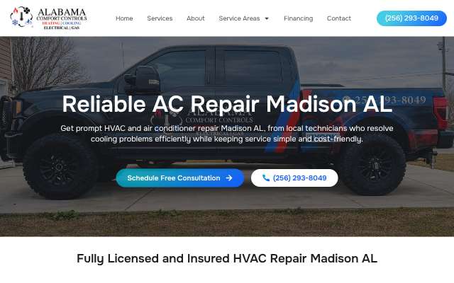 Alabama Comfort Controls's page as the assistant saw it
