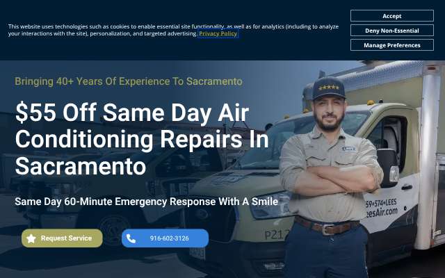 Lee's Air's page as the assistant saw it