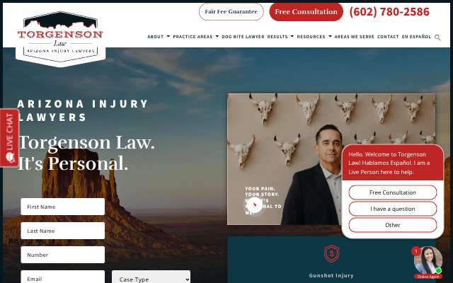 Torgenson Law's page as the assistant saw it