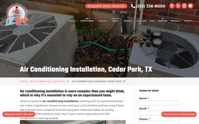 The AC Guy of ATX's page as the assistant saw it