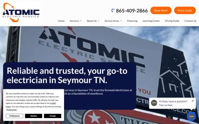 Page cited for Atomic Electric Service Inc.