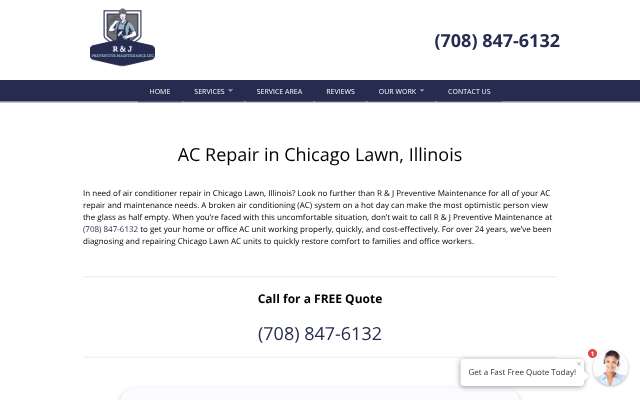 R & J Preventive Maintenance's page as the assistant saw it