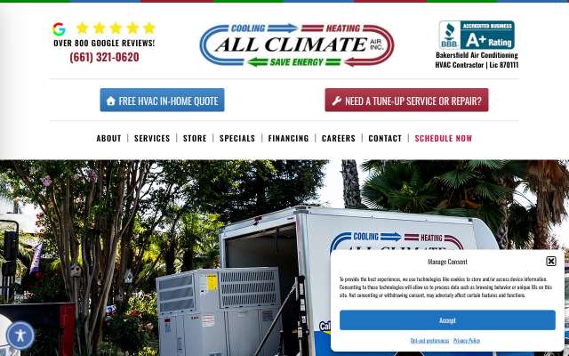 All Climate Air's page as the assistant saw it