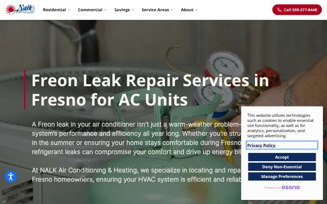 NALK Air Conditioning & Heating's page as the assistant saw it