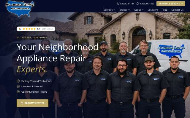Mid America Service's page as the assistant saw it