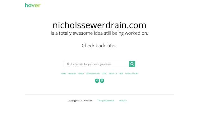 Nichols Sewer & Drain's page as the assistant saw it