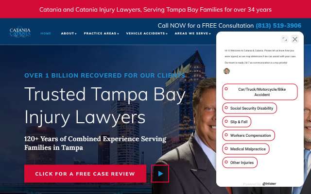 Catania & Catania Injury Lawyers's page as the assistant saw it