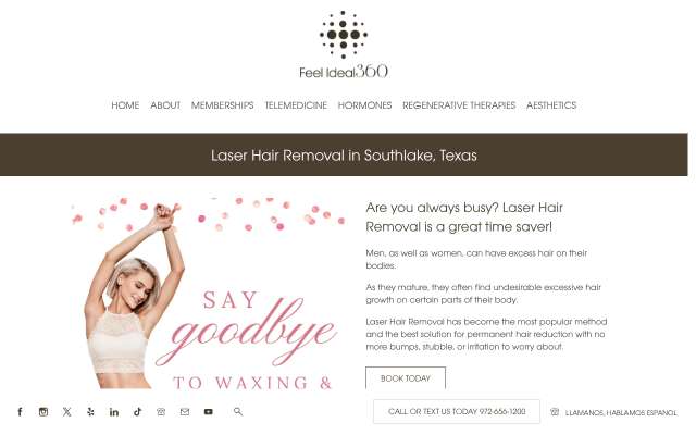 Feel Ideal 360 Med Spa's page as the assistant saw it