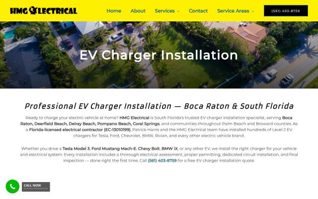 HMG Electrical's page as the assistant saw it