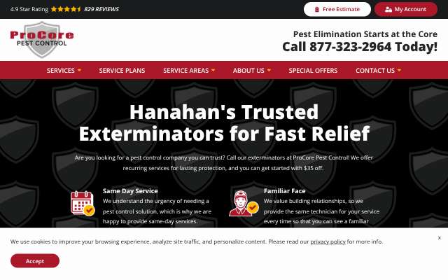 Page cited for ProCore Pest Control