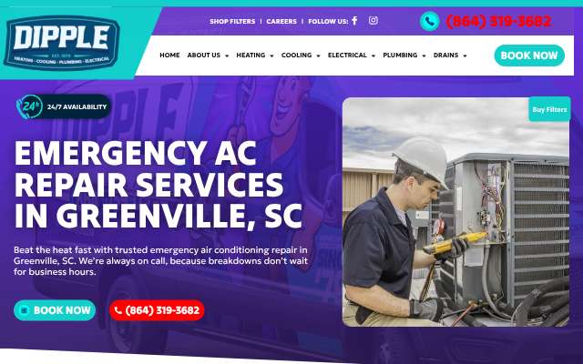 Dipple Services's page as the assistant saw it