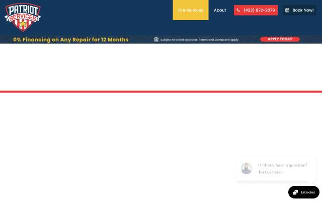 Patriot Services's page as the assistant saw it