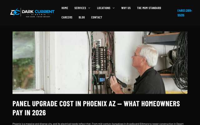 Dark Current Electric's page as the assistant saw it
