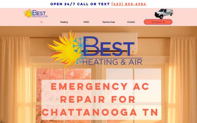 Best Heating & Air's page as the assistant saw it