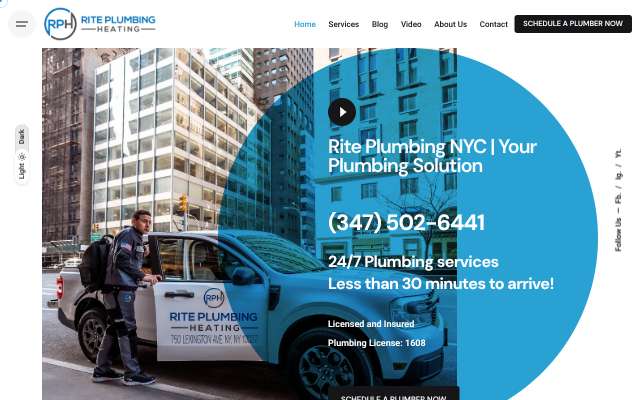 Rite Plumbing & Heating's page as the assistant saw it