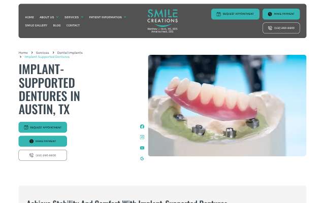 Smile Creations (Dr. Matthew Heck and Dr. Annalisa Heck)'s page as the assistant saw it