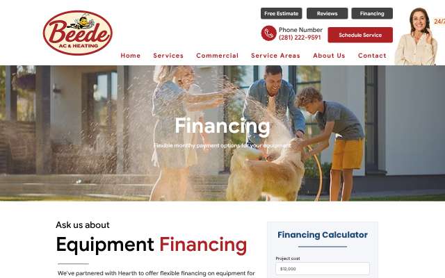 Beede AC & Heating's page as the assistant saw it